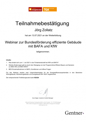 22 Teilnahmebestätigung Webinar Bundesförderung effiziente Gebäude 22 Teilnahmebestätigung Webinar Bundesförderung effiziente Gebäude