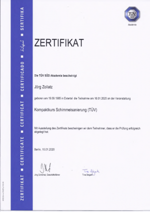 9.Zertivikat TÜV SÜD Schimmelpilz 9.Zertivikat TÜV SÜD Schimmelpilz